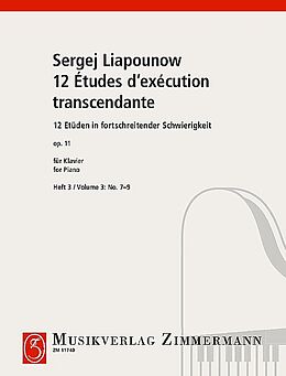 Sergej Mikhaikovich Liapunov Notenblätter 12 Etudes op.11 Band 3 (Nr.7-9)
