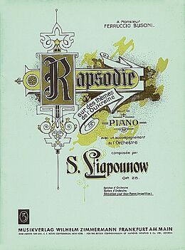 Sergej Mikhaikovich Liapunov Notenblätter Ukrainische Rhapsodie op.28
