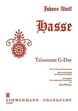 Johann Adolph Hasse Notenblätter Triosonate G-Dur für 2 Flöten