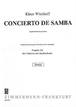 Klaus Wüsthoff Notenblätter Concierto de Samba für