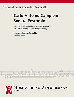 Carlo Antonio Campioni Notenblätter Sonata pastorale für 4 Flöten