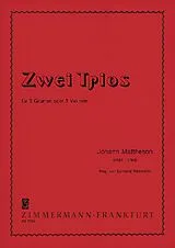 Johann Mattheson Notenblätter 2 Trios für 3 Gitarren (Violinen)