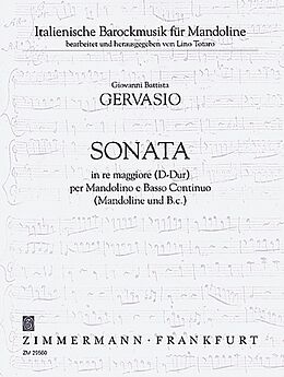 Giovanni Battista Gervasio Notenblätter Sonate D-Dur