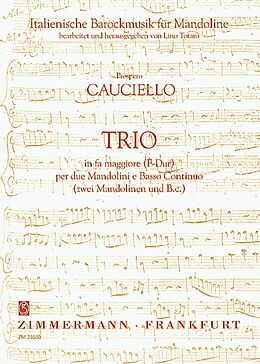 Prospero Cauciello Notenblätter Trio F-Dur für 2 Mandolinen und Bc
