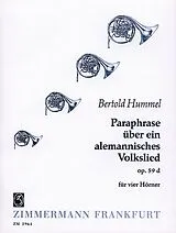 Bertold Hummel Notenblätter PARAPHRASE UEBER EIN ALEMANNISCHES