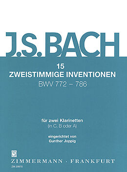 Johann Sebastian Bach Notenblätter 15 Zweistimmige Inventionen (BWV772 -786)