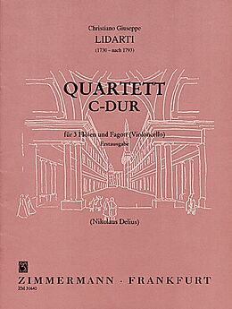 Christian Joseph Lidarti Notenblätter Quartett C-Dur für 3 Flöten und
