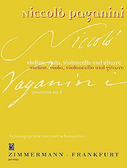 Nicolò Paganini Notenblätter Quartett Nr.8 für Streichtrio