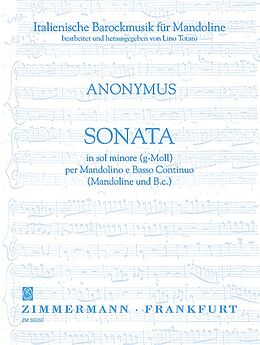 Anonymus Notenblätter Sonate g-Moll