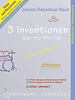 Johann Sebastian Bach Notenblätter 3 Inventionen für 2 Flöten