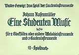 Johann Rosenmüller Notenblätter Eine Studenten Music