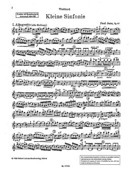 Paul Juon Notenblätter Kleine Sinfonie op.87