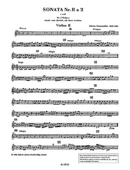 Johann Rosenmüller Notenblätter Sonate e-Moll Nr.2