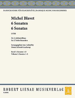 Michel Blavet Notenblätter 6 Sonaten Band 1 (Nr.1-3)