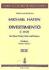 Johann Michael Haydn Notenblätter Divertimento C-Dur für Oboe, Viola und Violone