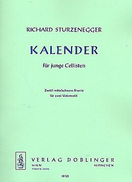 Richard Sturzenegger Notenblätter Kalender für junge Cellisten