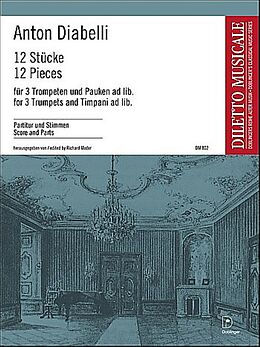 Anton Diabelli Notenblätter 12 Stücke für 3 Trompeten und