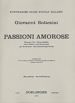 Giovanni Bottesini Notenblätter Passione amorose für 2 Kontrabässe