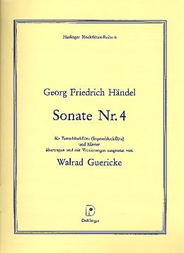 Georg Friedrich Händel Notenblätter Sonate Nr.4 für Tenorblockflöte