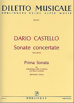 Dario Castello Notenblätter Sonate Nr.1 für 2 Blockflöten (Vl)