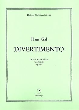 Hans Gál Notenblätter Divertimento op.86c für 2 Altblockflöten