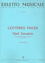 Gottfried Finger Notenblätter 5 Sonaten op.3,6-10