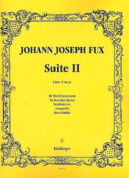 Johann Joseph Fux Notenblätter Suite F-Dur Nr.2 für 4 Blockflöten
