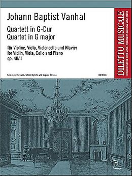 Johann Baptist (Krtitel) Vanhal Notenblätter Klavierquartett G-Dur op.40,2