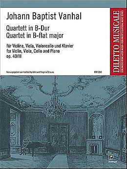 Johann Baptist (Krtitel) Vanhal Notenblätter Quartett B-Dur op.40,3
