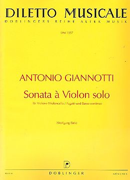 Antonio Giannotti Notenblätter Sonata a violon solo für Violone