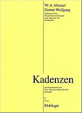 Wolfgang Amadeus Mozart Notenblätter Kadenzen zum Fagottkonzert