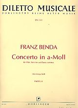 Franz Benda Notenblätter Konzert a-Moll für Flöte, Streicher und Bc