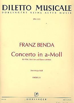 Franz Benda Notenblätter Konzert a-Moll für Flöte, Streicher und Bc