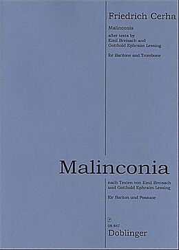 Friedrich Cerha Notenblätter Malinconia für Bariton und Posaune