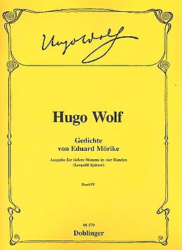 Hugo Wolf Notenblätter Gedichte von Eduard Mörike Band 4