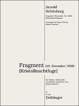 Arnold Schönberg Notenblätter Fragment (10. November 1938)