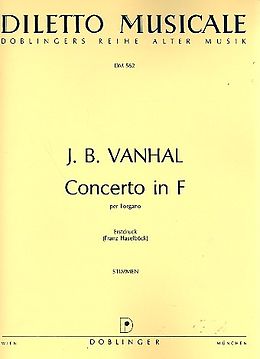 Johann Baptist (Krtitel) Vanhal Notenblätter Konzert F-Dur für Orgel und Streicher