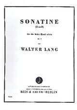 Walter Lang Notenblätter Sonatine e-Moll op.4 für Klavier