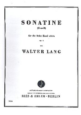 Walter Lang Notenblätter Sonatine e-Moll op.4 für Klavier