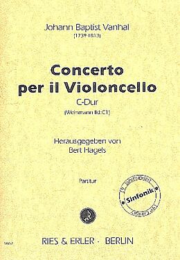 Johann Baptist (Krtitel) Vanhal Notenblätter Konzert C-Dur für Violoncello und Orchester