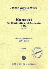 Johann Wilhelm Wilms Notenblätter Konzert B-Dur op.40 für Klarinette und Orchester