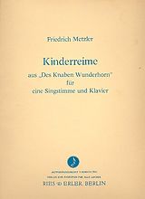 Friedrich Metzler Notenblätter Kinderreime aus Des Knaben