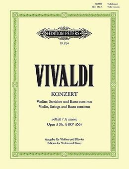 Antonio Vivaldi Notenblätter Konzert a-Moll op.3,6 RV356 für Violine und Streicher