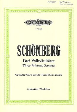 Arnold Schönberg Notenblätter 3 Volksliedsätze