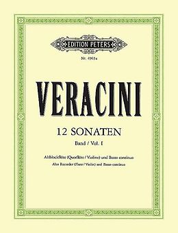 Francesco Maria Veracini Notenblätter 12 Sonaten Band 1 (Nr.1-3)