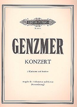 Harald Genzmer Notenblätter Konzert für 2 Klarinetten und Streicher