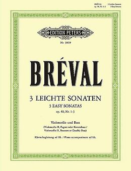 Jean Baptiste Bréval Notenblätter 3 leichte Sonaten op.40,1-3