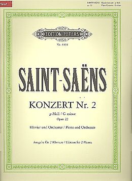 Camille Saint-Saens Notenblätter Konzert g-Moll Nr.2 op.22 für Klavier und Orchester