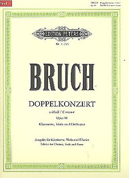 Max Bruch Notenblätter Konzert e-Moll op.88 für Klarinette, Viola und Orchester