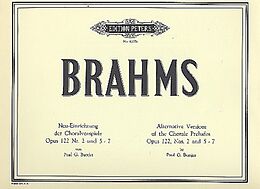 Johannes Brahms Notenblätter Neu-Einrichtung der Choralvorspiele op. 122 Nr. 2 und 5-7
